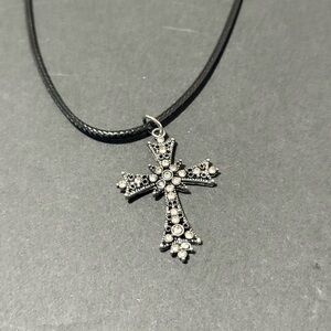 Elegant Silver Cross Pendant Necklace